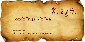 Kozányi Éva névjegykártya