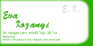 eva kozanyi business card
